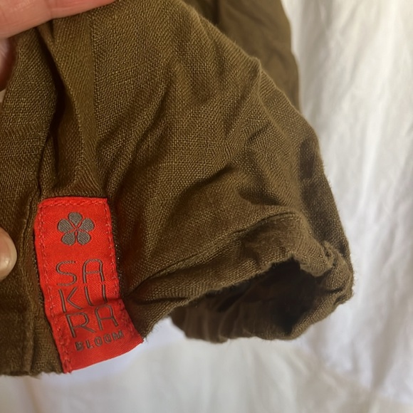 Sakura Bloom Green Linen Ring Sling EUC - Picture 3 of 6